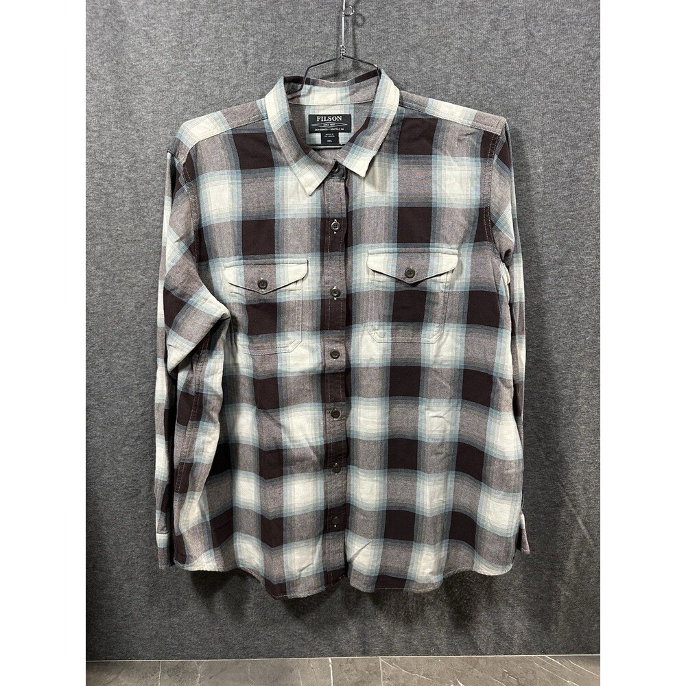 Filson Men's Plaid Flannel Shirt Cotton Button Down Workwear Casual 2XL